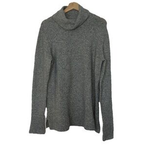 J Crew Gray Long Sleeve Mock Neck Knit Sweater Sz. L
